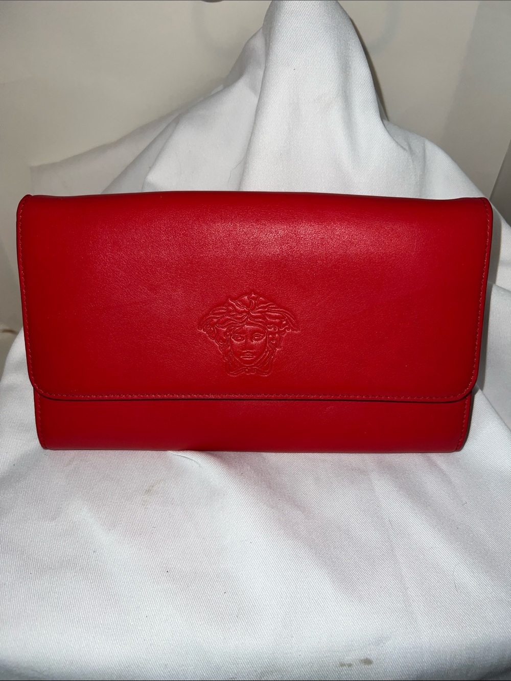 Versace Red Leather Medusa crossbody